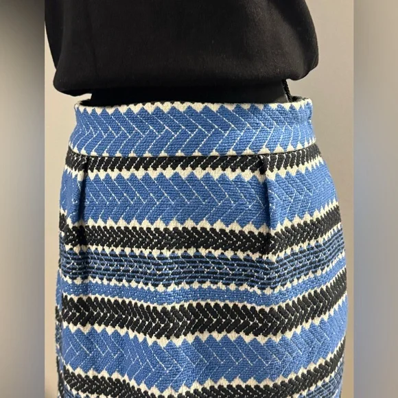 Nomad by Morgan Carper Blue and Black Cotton A-Line Skirt Large - Picture 2 of 7